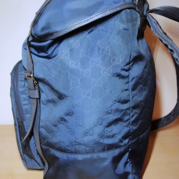 Authentic Gucci Guccissima Blue Large Backpack main image 4